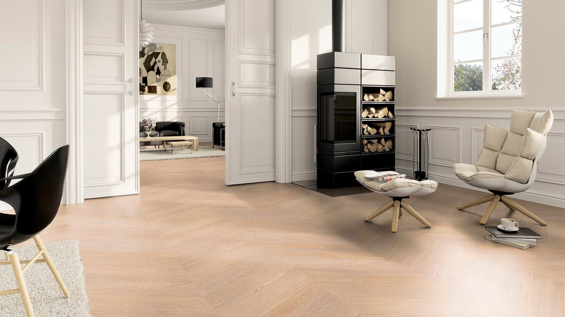 LVT Vinilinės grindys PERFORM Oak Berlin Chevron - Kiliminesplyteles.lt