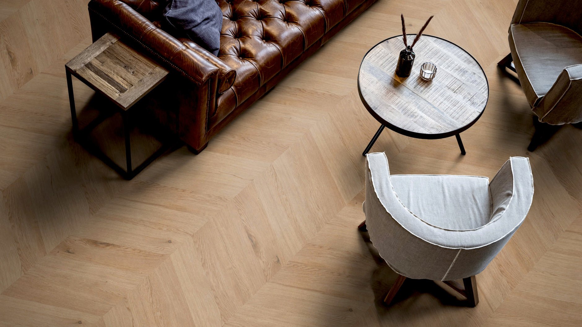 LVT Vinilinės grindys PRO Oak Dublin Chevron - Kiliminesplyteles.lt