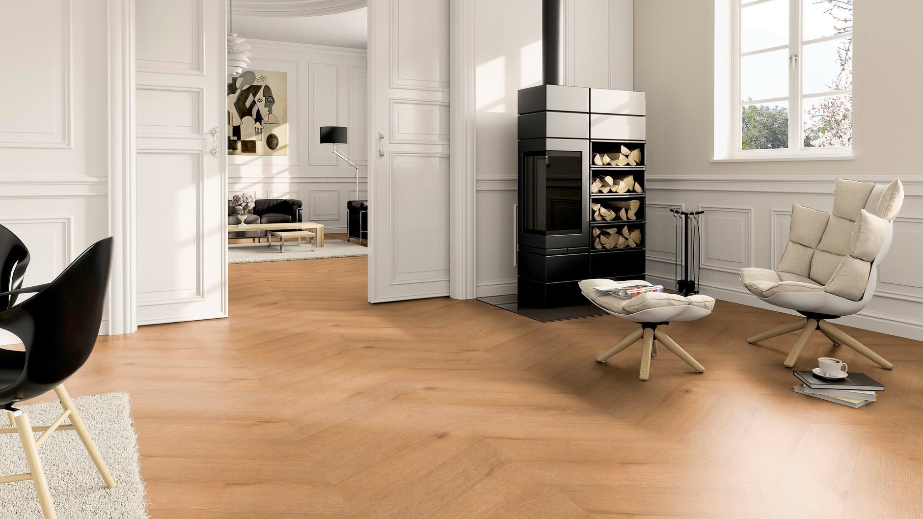 LVT Vinilinės grindys PRO Oak Hamburg Chevron - Kiliminesplyteles.lt