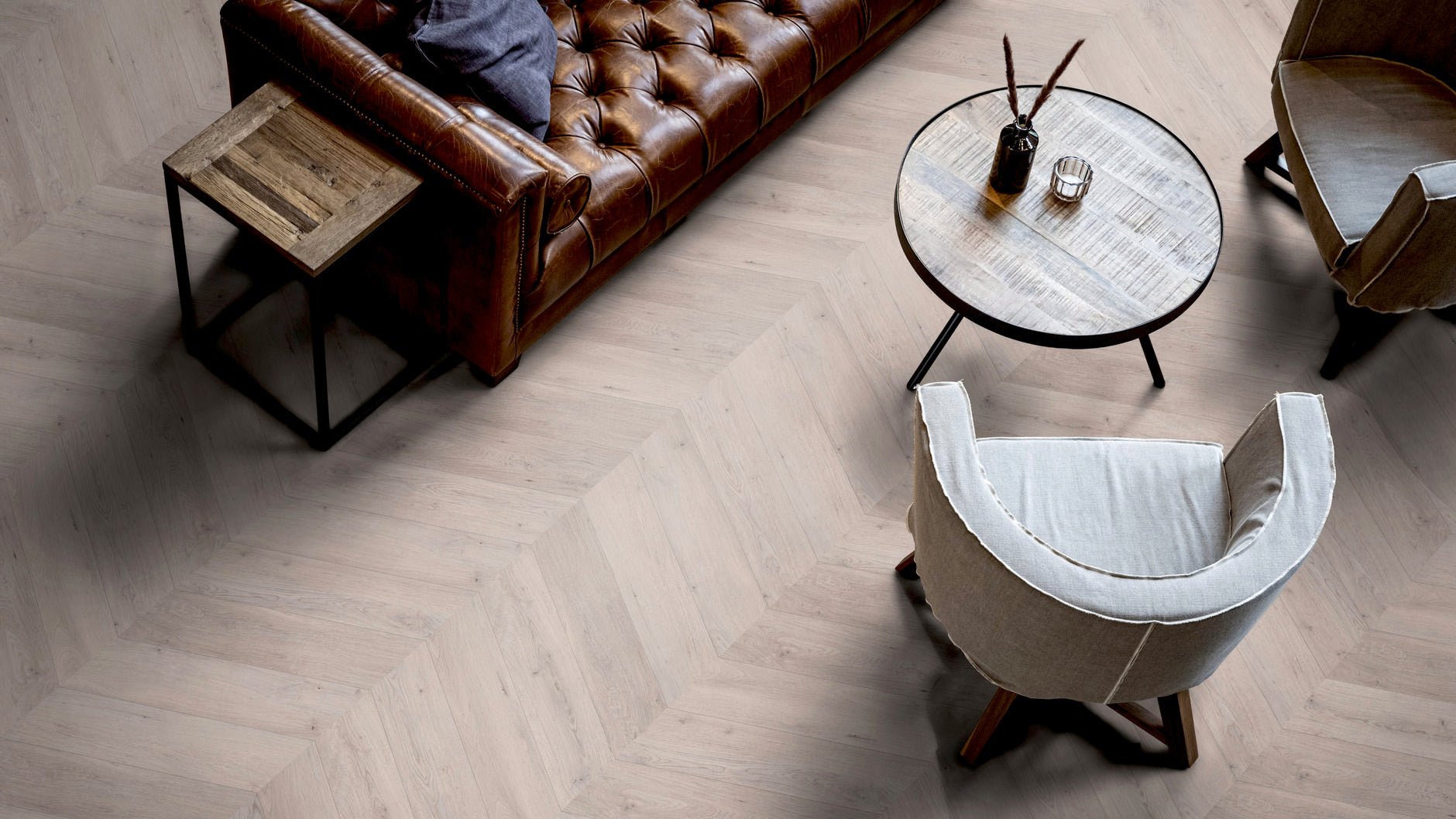 LVT Vinilinės grindys PRO Oak Helsinki Chevron - Kiliminesplyteles.lt