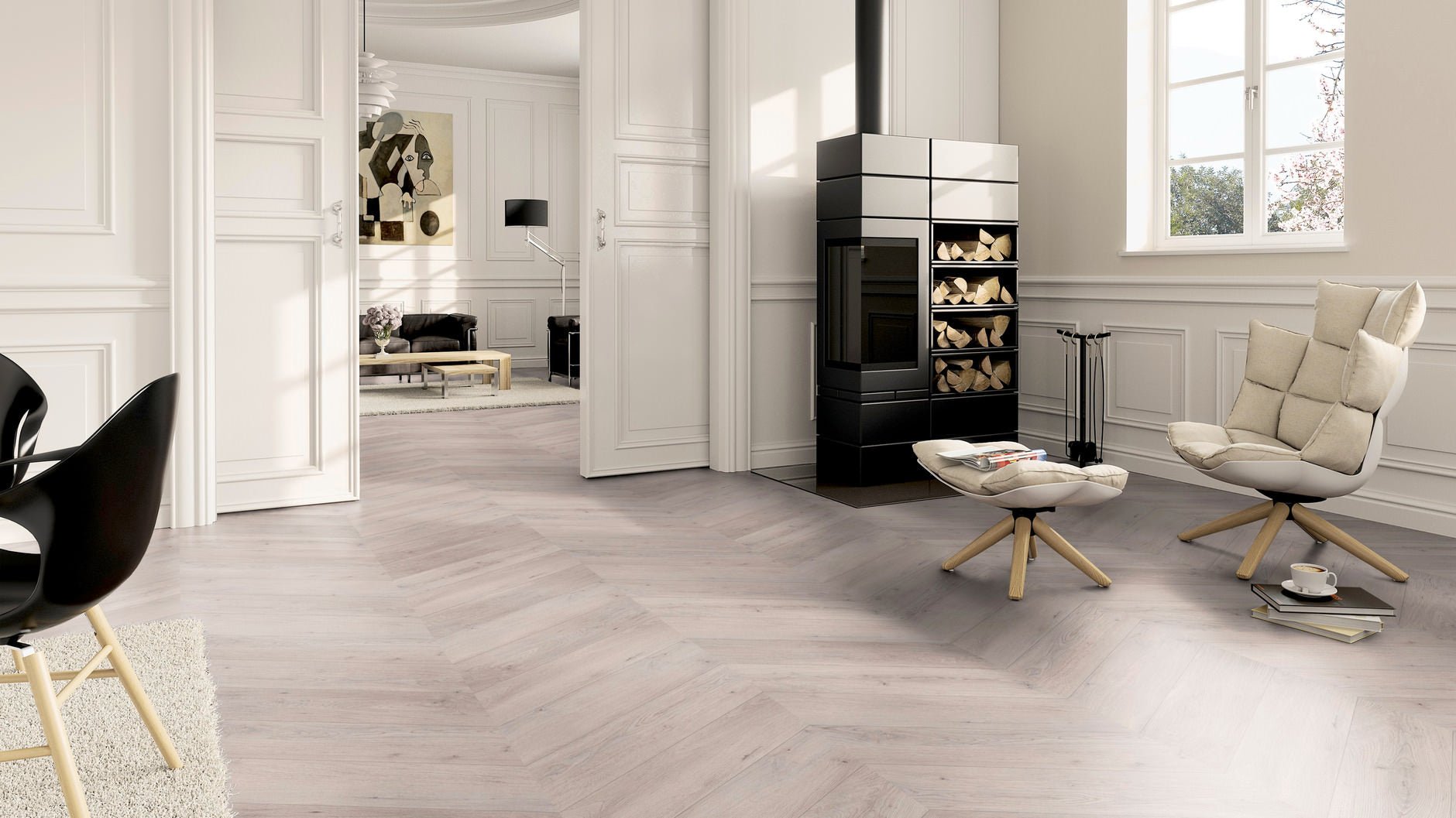 LVT Vinilinės grindys PRO Oak Helsinki Chevron - Kiliminesplyteles.lt