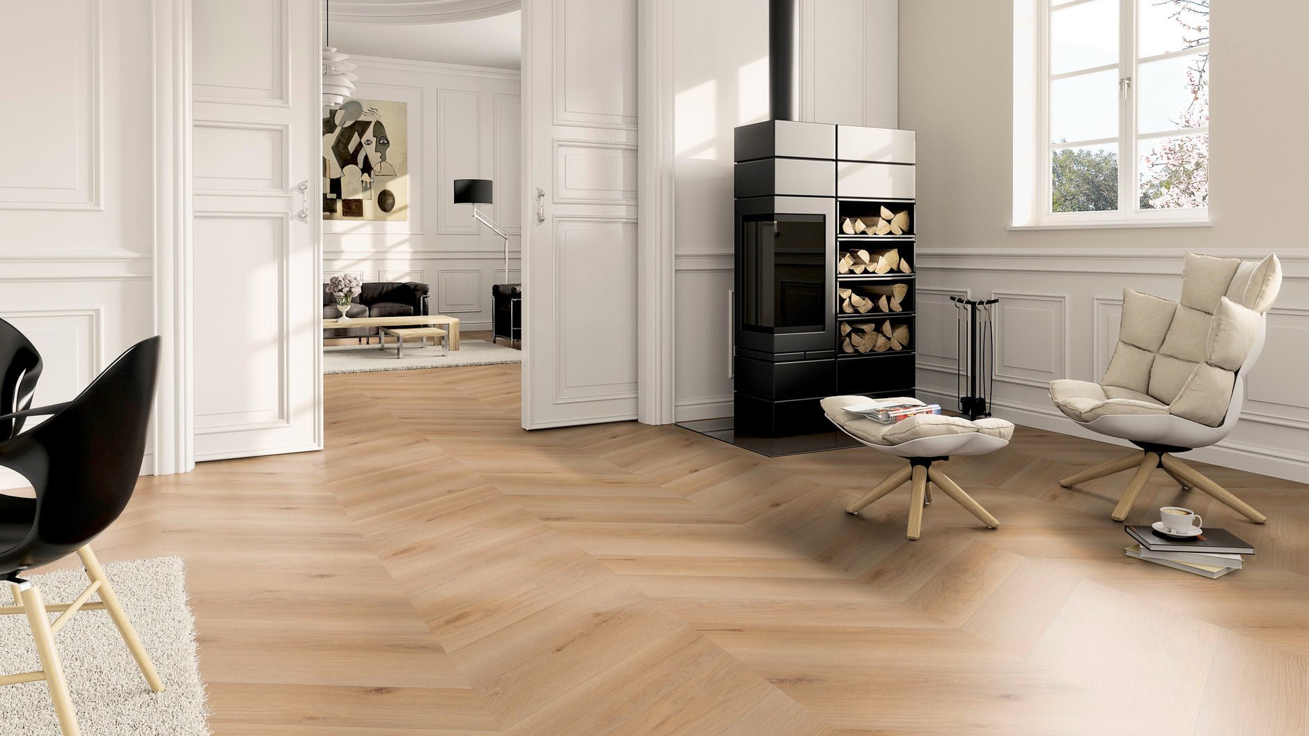 LVT Vinilinės grindys PRO Oak Rotterdam Chevron - Kiliminesplyteles.lt