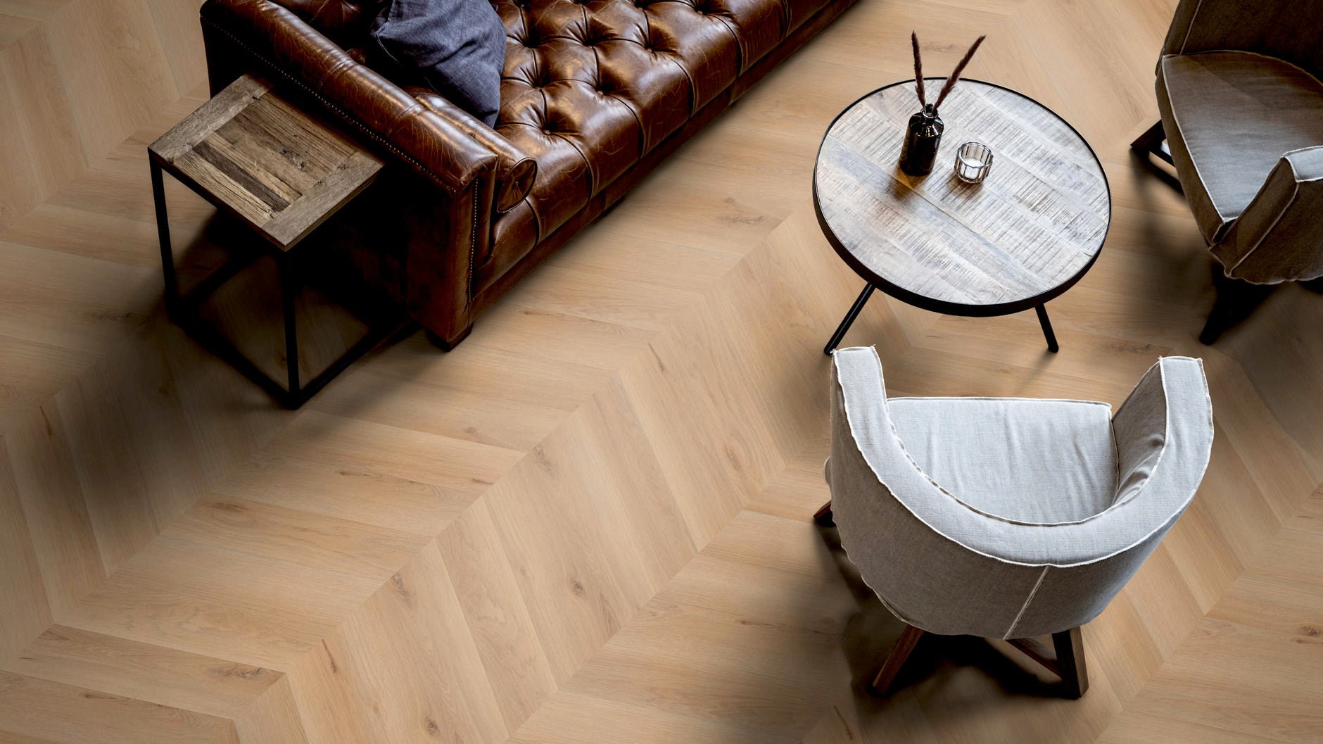 LVT Vinilinės grindys PRO Oak Rotterdam Chevron - Kiliminesplyteles.lt
