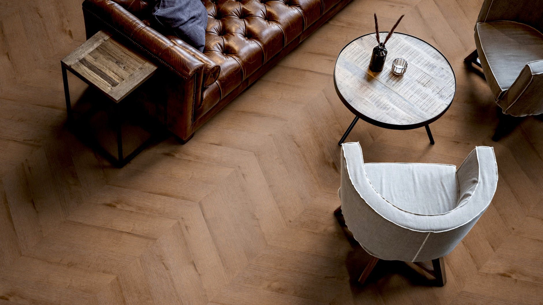 LVT Vinilinės grindys PRO Oak Washington Chevron - Kiliminesplyteles.lt