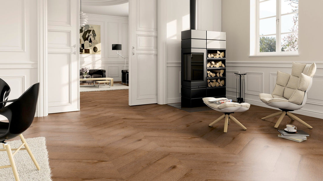 LVT Vinilinės grindys PRO Oak Washington Chevron - Kiliminesplyteles.lt